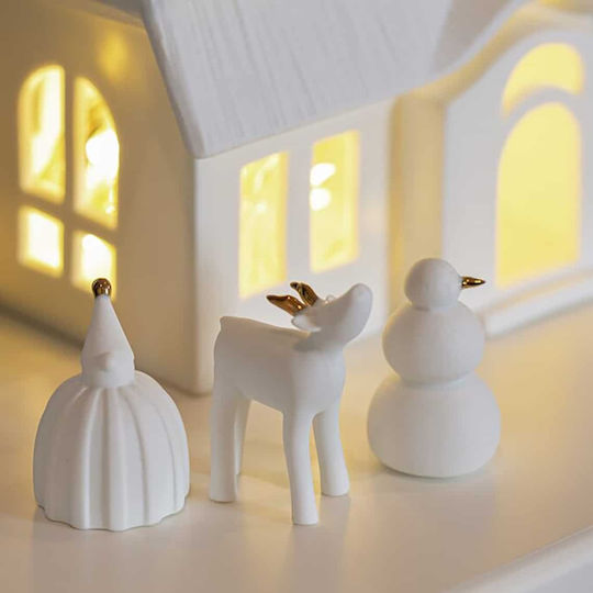 Raeder Raeder Christmas Tableware Ornaments Porcelain White Set of 3 Pieces