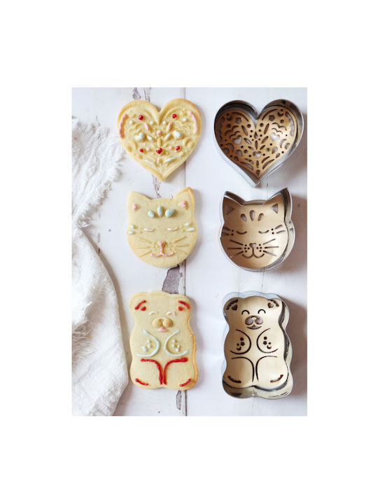 Scrap Cooking Christmas Sweet Mold Set Metal Hearts 3 Pieces