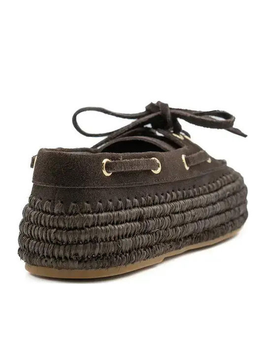 Δερμάτινα Γυναικεία Loafers σε Καφέ Χρώμα