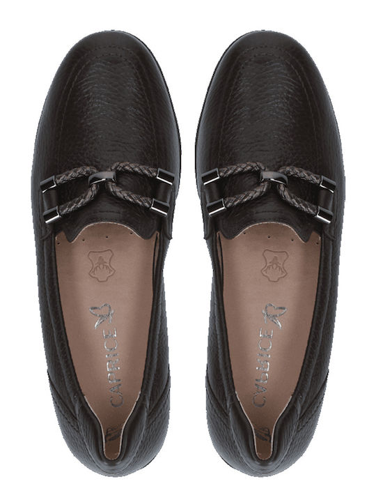 Leder Damen Mokassins in Schwarz Farbe