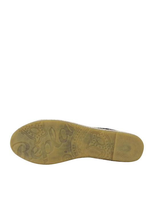 Stoff Damen Espadrilles in Schwarz Farbe