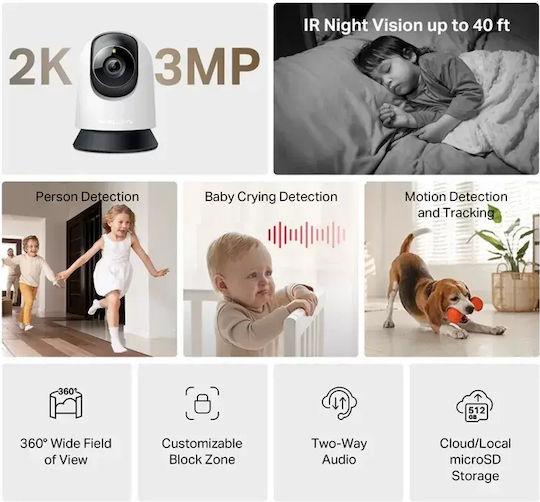 Mercusys MC210 IP Surveillance Camera Wi-Fi Full HD+ 3MP with Speaker