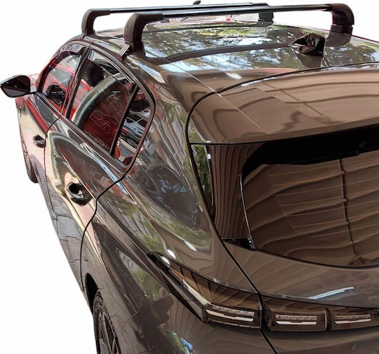 Nordrive Aluminum Car Roof Bars Silenzio for Peugeot 308 Citroen CX 2021+ Set with Roof Rack Legs and Lock Black