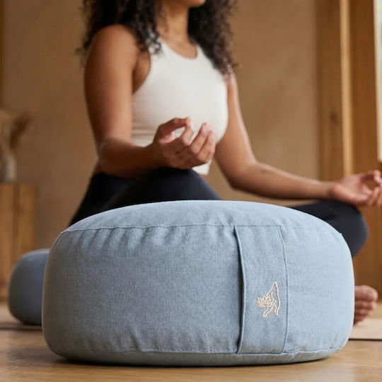 Pernă De Meditație Meditation Cushion Albastru Deschis Bumbac Organic 33x17cm