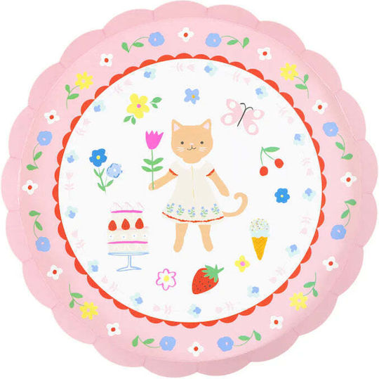Children's Dessert Plate Party Kitten Club 8 Pieces