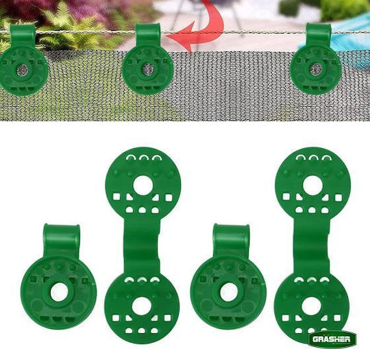 Grasher Plastic Round Clips Green Shading Nets 20 Pieces 104214