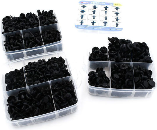 16 Types Car Plastic Bumper Door Panel Clips 620 Pieces Black