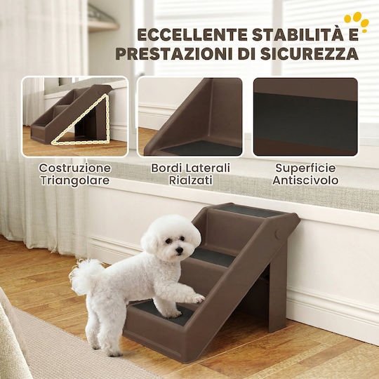 Pawhut Dog Car Steps for Dog Brown