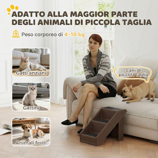 Pawhut Dog Car Steps for Dog Brown