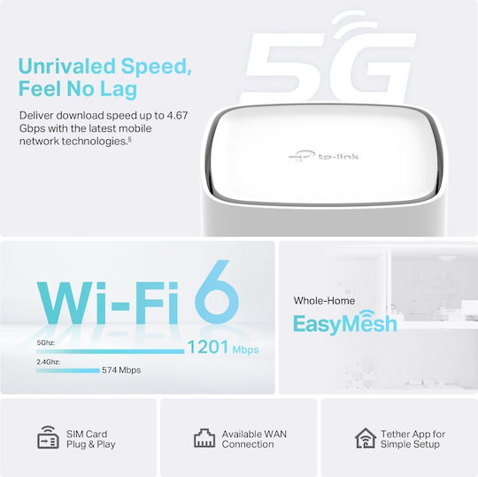 TP-LINK Archer NX200 v3 Wireless 5G Router Wi‑Fi 6 with 2 Gigabit Ports