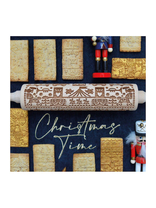 Scrap Cooking Christmas Wooden Rolling Pin Stars