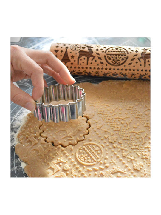 Scrap Cooking Christmas Rolling Pin Wooden Nutcrackers 39x4.5x4.5cm 18pcs