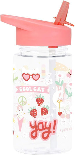 A Little Lovely Company Fun Kids Plastic Pink Water Bottle