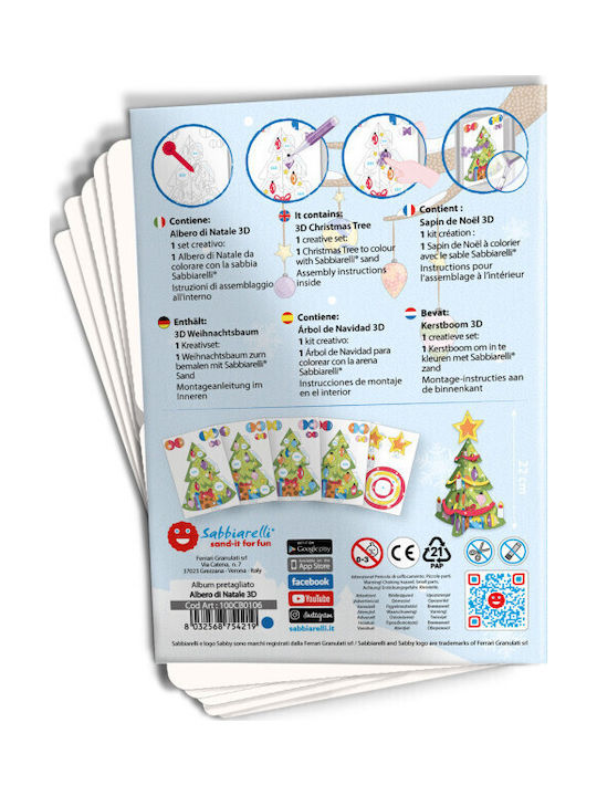 Sabbiarelli 3D Weihnachtsdekorationen mit Bäumen Malerei Marmorstaub 8+