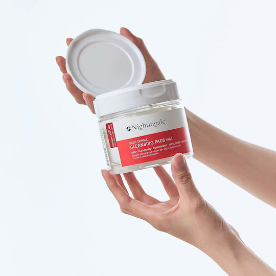Dischete pentru curățarea feței exfoliante cu efect hidratant blând Nightingale Daily Derma 270 Ml 70 Perne