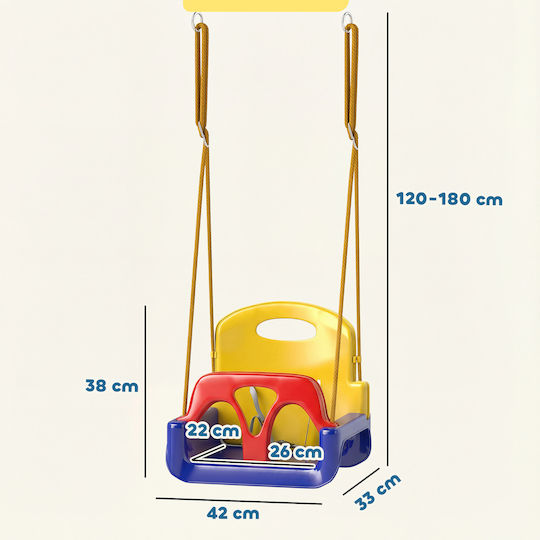 Outsunny Κούνια με Ζώνη Ασφαλείας Πλαστική 42x33x38εκ. Μπλε