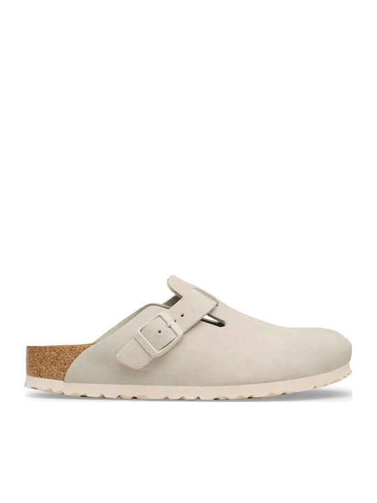 Boston Suede Anatomic Suede Women's Beige Narrow Fit Slippers