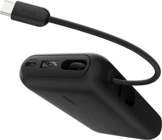 Belkin UltraCharge Power Bank 10000mAh mit USB-A Ausgangsanschlüsse und USB-C Ausgangsanschlüsse Schwarz