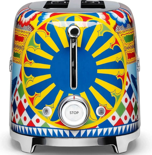 Smeg Dolce & Gabbana Sicily Is My Love Тостер 4 Слота 1500W Многоцветен