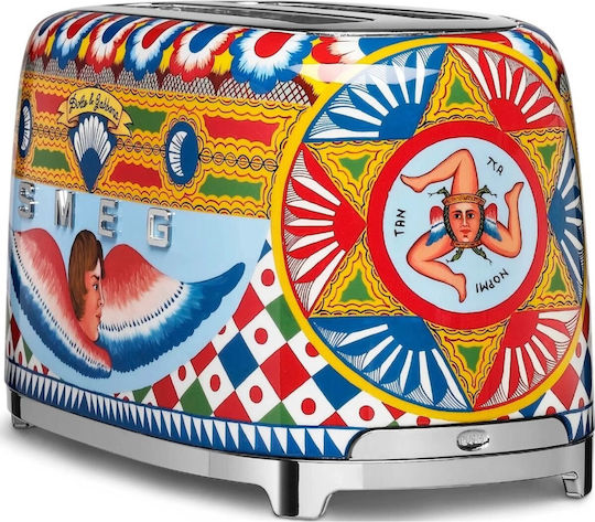Smeg Dolce & Gabbana Sicily Is My Love Тостер 4 Слота 1500W Многоцветен