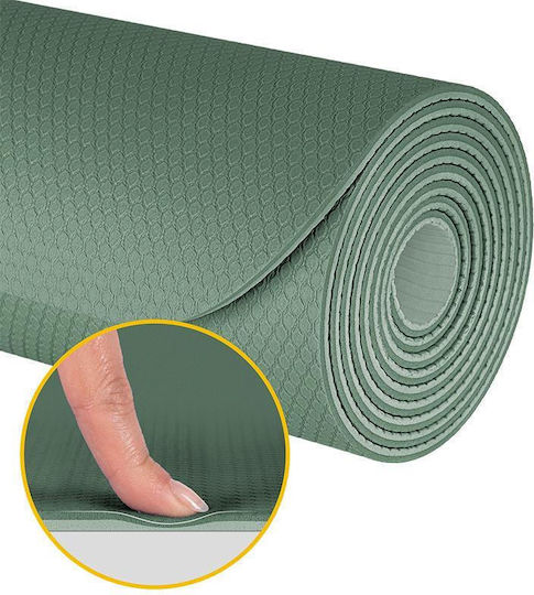 Rebel Active Στρώμα Γυμναστικής Yoga Πράσινο (183x61cm)
