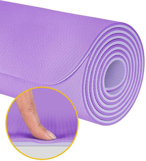Rebel Active Στρώμα Γυμναστικής Yoga Μωβ (183x61cm)