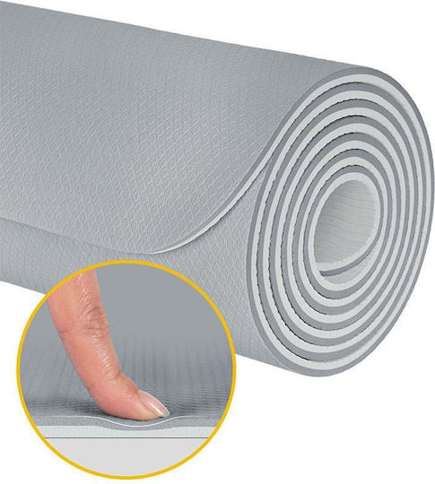 Rebel Active Yoga Exercise Mat Grey (183x61cm)