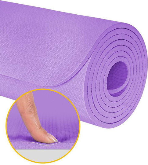 Rebel Active Στρώμα Γυμναστικής Yoga Μωβ (183x61cm)