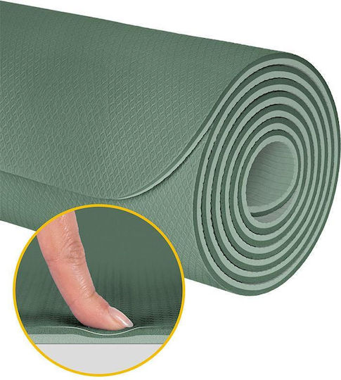 Rebel Active Στρώμα Γυμναστικής Yoga Πράσινο (183x61cm)