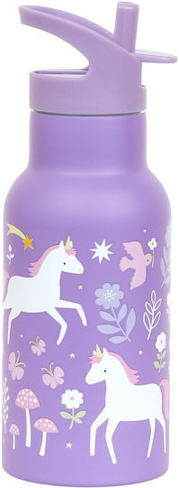 A Little Lovely Company Plastic Kids' Dinner Set Unicorns 0.35lt Purple