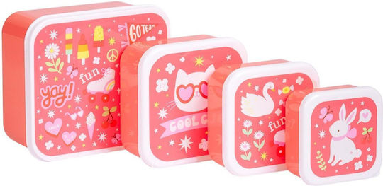 A Little Lovely Company Plastic Kids' Dinner Set 0.35lt Pink