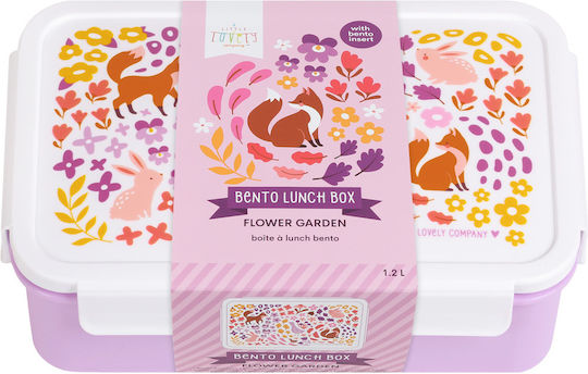 A Little Lovely Company Flower Garden Plastic Kids' Food Set Thermal Pink 32 x 27 x 19cm