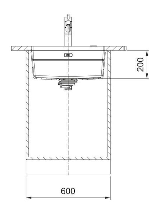 Franke Kubus Pro Chiuvetă Sub Masă Din Granit Sintetic M52xL46cm Maro