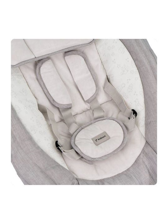 Kidnort Balansoar Electric Pentru Bebelusi Cu Muzica Gri Pentru Copil Pana La 9kg