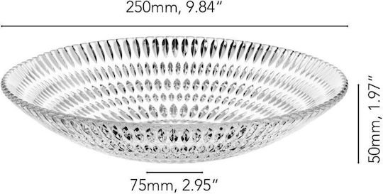 Nachtmann Ethno Round White Glass Serving Bowl with 25 cm Diameter