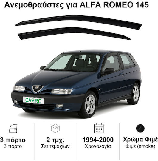 Heko Satz Windabweiser Vordere Dark Fime für Alfa Romeo Alfa 145 2Stück
