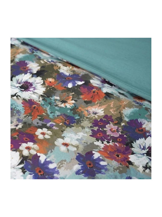 Pucioasa Set Huse Pentru Pilote 240x250cm Supradublă Cu 2 Fețe De Pernă & 1 Cearșaf Colorful Flowers