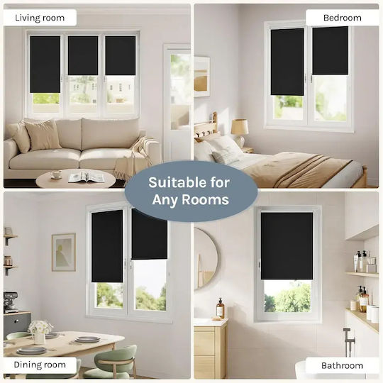 Woltu Woltu Rollos Total Blackout Schwarz P80xH210cm