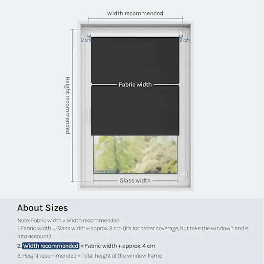 Woltu Woltu Rollos Total Blackout Schwarz P80xH210cm