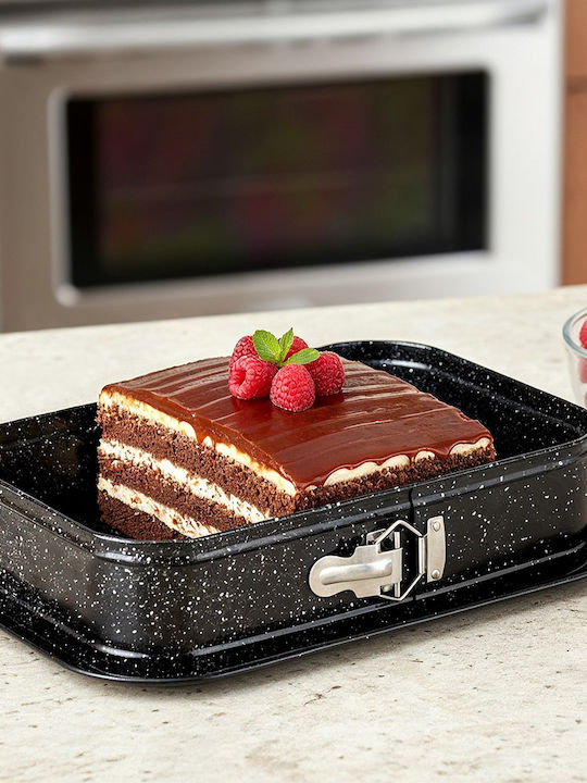 Vilde Bakeware Tin For Cake Rectangular Made Of Stainless Steel With Removable Bottom 35x24x6.5cm