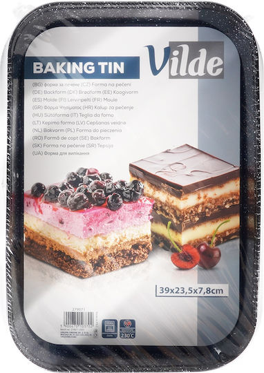 Vilde Φόρμα Ζαχαροπλαστικής για Κέικ Ορθογώνια από Ανοξείδωτο Ατσάλι με Αποσπώμενη Βάση 35x24x6.5εκ.