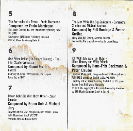 Various Quentin Tarantino's Inglourious Basterds Motion Picture Soundtrack Cd