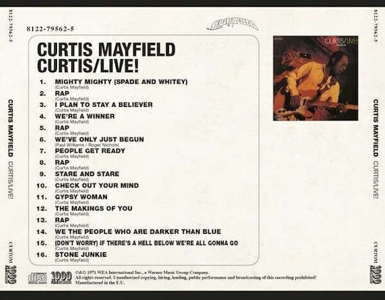 Curtis Mayfield Curtis Live Cd