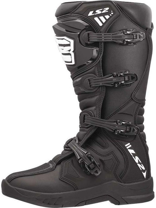 LS2 Raptor Men's Motocross Leather Black Boots