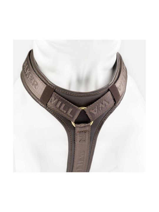 William Walker Leather Dog Harness Plain Premium Brown Y-Harness Soft Leather Medium 54-76cm