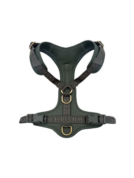 William Walker Кожено Кучешко Повод Plain Premium Зелен Y-Harness Меко Кожа Xl 69-100cm