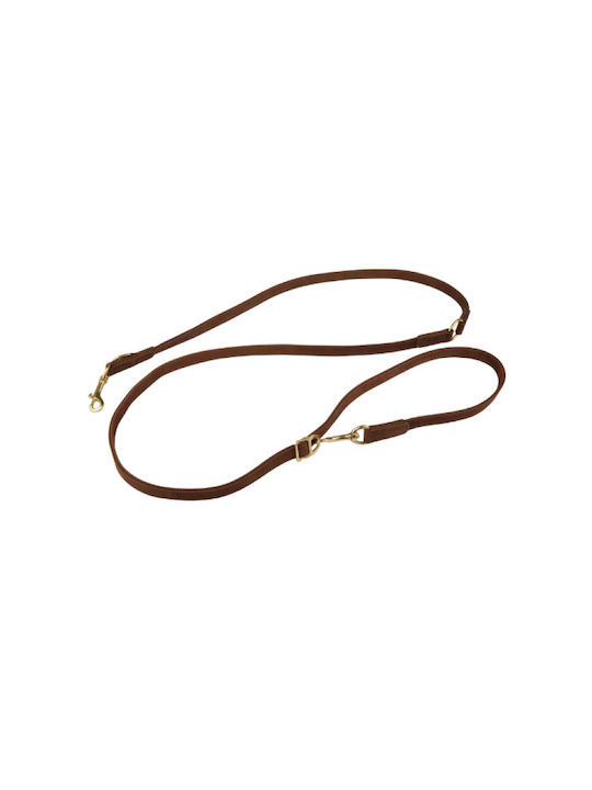 William Walker Adjustable Waterproof Leather Leash Nubuck Earth Brown Hands-free and Adjustable Xxs-xs 15mm
