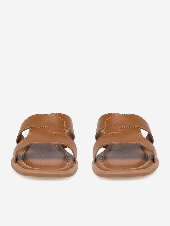 Damen Flache Sandalen Braun