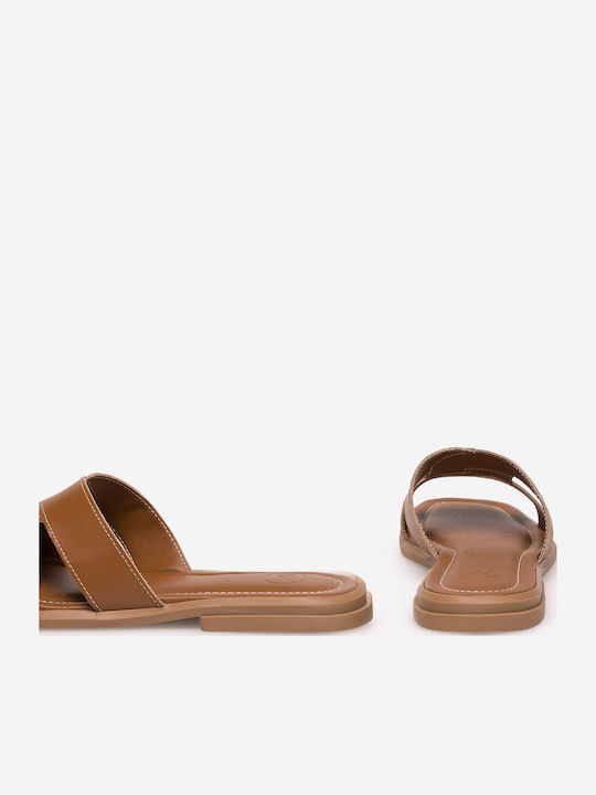 Damen Flache Sandalen Braun