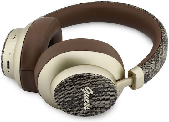 Guess Pu 4G Wireless / Wired Over Ear Headphones with 30 Hours Playing Time Brown